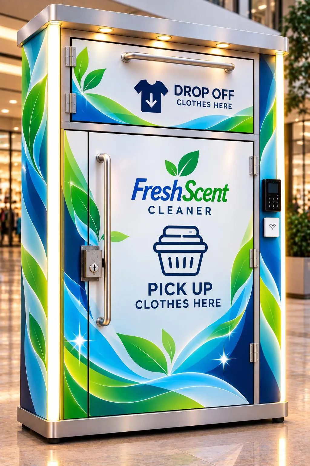 FreshScent Box in a blue and green wave finish